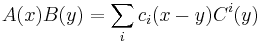 A(x)B(y)=\sum_{i}c_i(x-y)C^i(y)