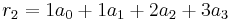 r_2 = 1a_0 %2B 1a_1 %2B 2a_2 %2B 3a_3