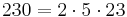 230 = 2 \cdot 5 \cdot 23