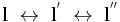 {\mathbf l} \; \leftrightarrow \; {\mathbf l}^{'} \; \leftrightarrow  \;{\mathbf l}^{''}