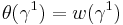 \theta(\gamma^1) = w(\gamma^1)