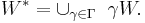 W^* = \cup_{\gamma \in \Gamma} \;\; \gamma W.