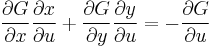 \frac{\partial G}{\partial x} \frac{\partial x}{\partial u} %2B\frac{\partial G}{\partial y} \frac{\partial y}{\partial u} = -\frac{\partial G}{\partial u}