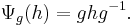 \Psi_g(h)= ghg^{-1}.