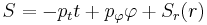 
S = -p_{t} t %2B p_{\varphi} \varphi %2B S_{r}(r) \,
