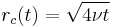 r_c(t)=\sqrt{4\nu t}