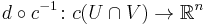 d \circ c^{-1} \colon c(U \cap V) \to \mathbb{R}^n\;