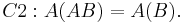  \ C2: A(AB)=A(B).