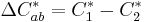 \Delta C^*_{ab} = C^*_1 - C^*_2