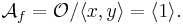  \mathcal{A}_f = \mathcal{O} / \langle x, y \rangle = \langle 1 \rangle . 