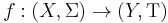 f: (X, \Sigma) \rightarrow (Y, \Tau)