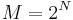 M = 2^N 