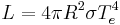 L = 4 \pi R^2 \sigma T_{e}^4 