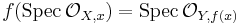 f(\operatorname{Spec}\,\mathcal{O}_{X,x}) = \operatorname{Spec}\,\mathcal{O}_{Y,f(x)}