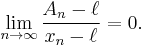 \lim_{n \to \infty}\frac{A_n-\ell}{x_n-\ell}=0.