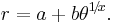 r=a%2Bb\theta^{1\!/\!x}.