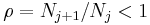 \rho = N_{j%2B1} / N_j < 1