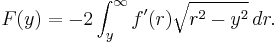 F(y) = -2 \int_y^\infty f'(r) \sqrt{r^2-y^2} \, dr.