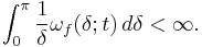 \int_0^\pi \frac{1}{\delta}\omega_f(\delta;t)\,d\delta < \infty.