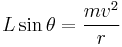 L\sin \theta = {mv^2\over r}