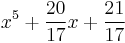  x^5%2B\frac{20}{17}x%2B\frac{21}{17}