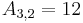 A_{3, 2}=12