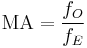 \mathrm{MA}= \frac{f_O}{f_E}