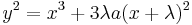 y^2 = x^3 %2B 3\lambda a(x%2B\lambda)^2