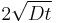  2\sqrt{Dt} 