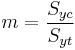  m = \frac{S_{yc}}{S_{yt}} 