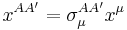 x^{AA'}=\sigma^{AA'}_\mu x^{\mu}