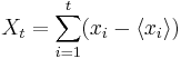 X_t=\sum_{i=1}^t (x_i-\langle x_i\rangle)