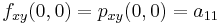 f_{xy}(0,0) = p_{xy}(0,0) = a_{11}