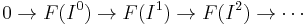 0\to F(I^0)\to F(I^1) \to F(I^2) \to\cdots