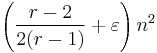 \left( \frac{r-2}{2(r-1)} %2B \varepsilon \right)n^2