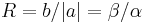 R=b/|a| =\beta / \alpha