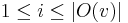 1 \le i \le \left|O(v)\right|