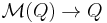 \mathcal M(Q)\to Q\,