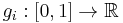 g_i:[0,1]\rightarrow\mathbb{R}