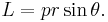  L = p r \sin \theta .\,\!