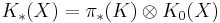 K_*(X) = \pi_*(K) \otimes K_0(X)