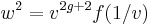 w^2 = v^{2g%2B2}f(1/v) \,