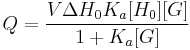 Q = \frac { V\Delta H_0 K_a[H_0][G]}{1%2BK_a[G]}