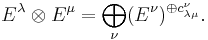 E^\lambda \otimes E^\mu =\bigoplus_\nu (E^\nu)^{\oplus c_{\lambda\mu}^\nu}.