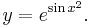 y = e^{\sin {x^2}}.