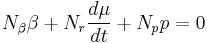 N_\beta \beta %2B N_r\frac{d\mu}{dt} %2B N_p p = 0