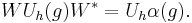  W U_h(g) W^* = U_h \alpha (g). \quad 