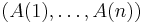 (A(1), \ldots, A(n))