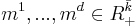 m^1,...,m^d \in R_%2B^{\bar{k}}