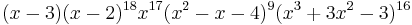 (x-3) (x-2)^{18} x^{17} (x^2-x-4)^9 (x^3%2B3 x^2-3)^{16}